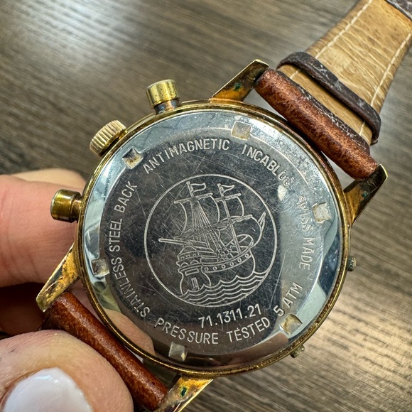 Jumbo WAKMANN Triple Date Chronograph Valjoux Watch - Picture 7 of 16